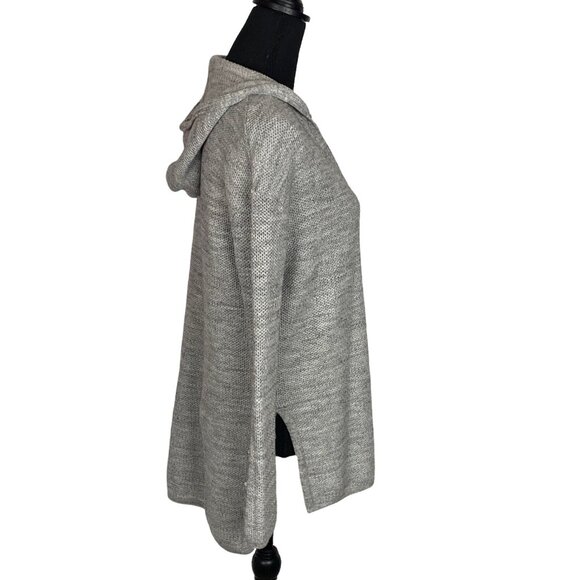 ATHLETA Women Hooded Sweater Pullover Long Sleeve V Neck Sz XS Gray 54-7 - Picture 5 of 12